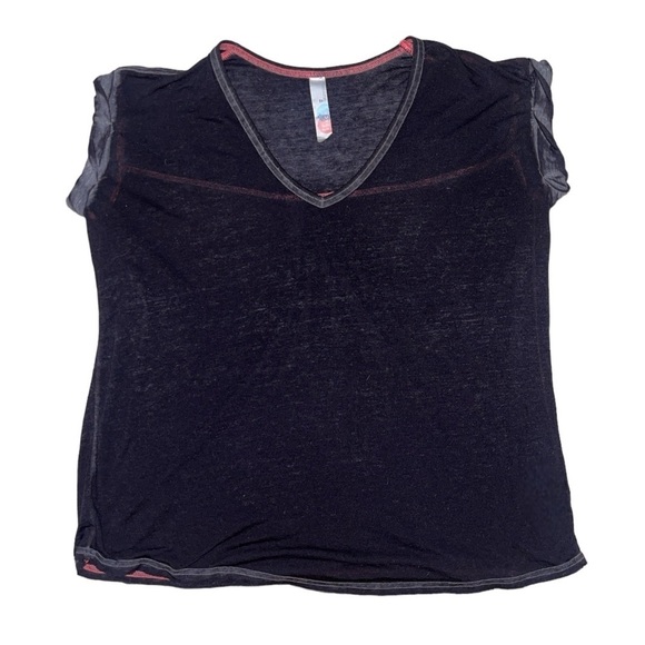 Free People Beach space dye semi-sheer grey rolled sleeve T-shirt women’s XS - Picture 1 of 7